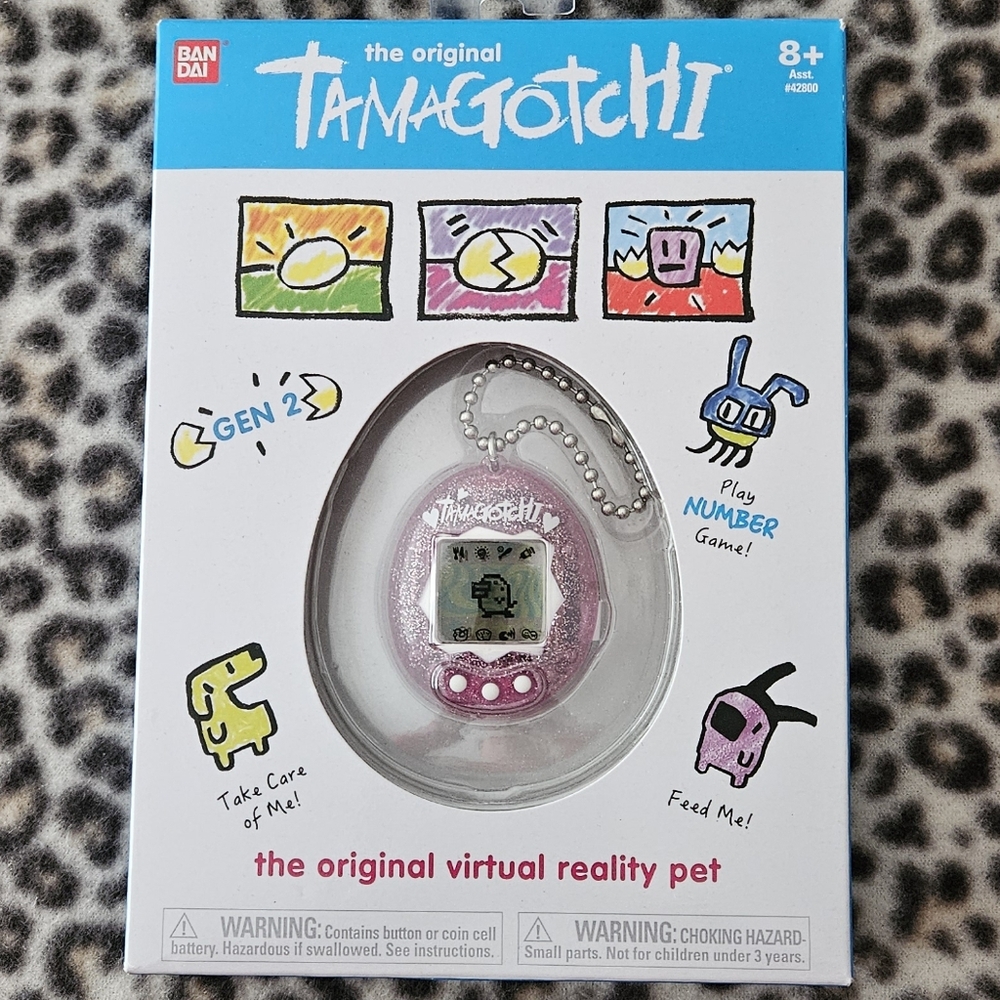 2021 Bandai Tamagotchi Gen 2 Original Virtual Reality Pet in Pink Glitter, NWT